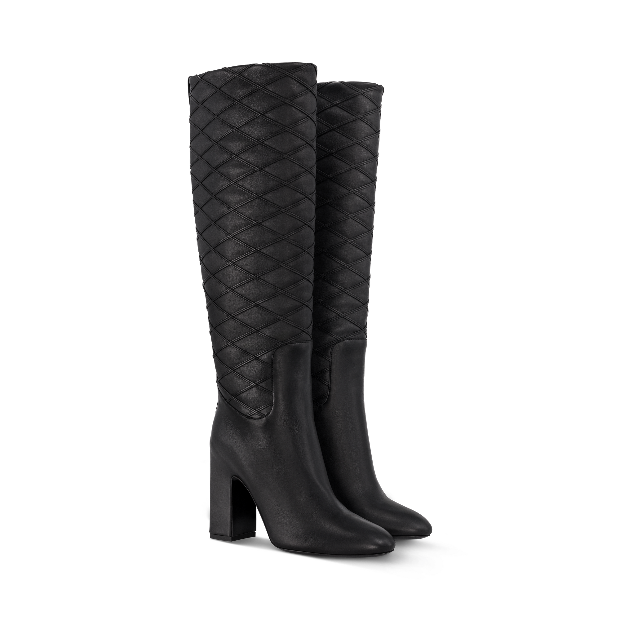 Louis vuitton black deals knee high boots